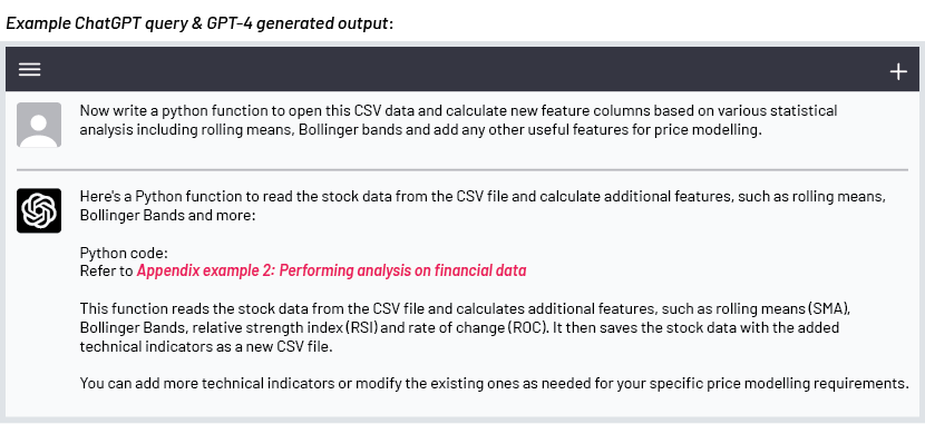 Performing analysis on financial data with ChatGPT